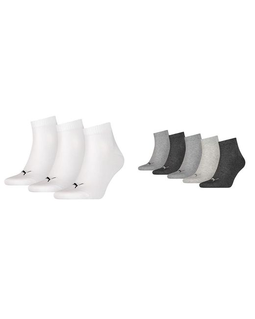 Socken Weiß 43-46 Socken Grau/Grau 43-46 di PUMA in Metallic da Uomo