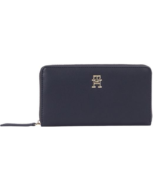 Cartera Mujer Logotape con Cremallera Tommy Hilfiger de color Black