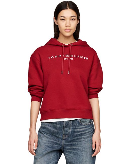 Tommy Hilfiger Red 's Logo Hoodie