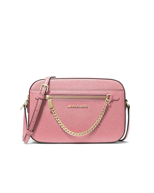 Borsa a tracolla donna Jet Set LARGE EAST WEST CHAIN di Michael Kors in Pink