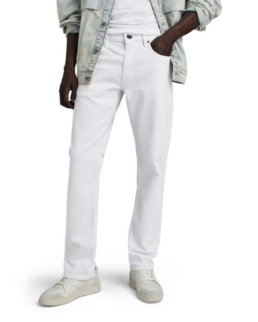 G-Star RAW White Mosa Straight Jeans for men