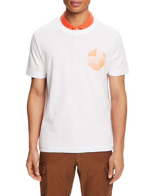 Esprit White 024ee2k332 T-shirt for men