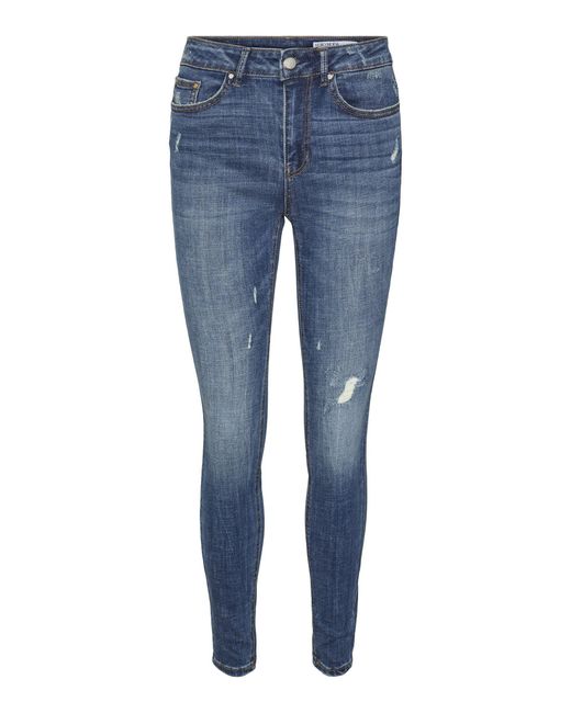 Vero Moda Blue Female Skinny Jeans VMFLASH Mid Rise Skinny Fit Jeans