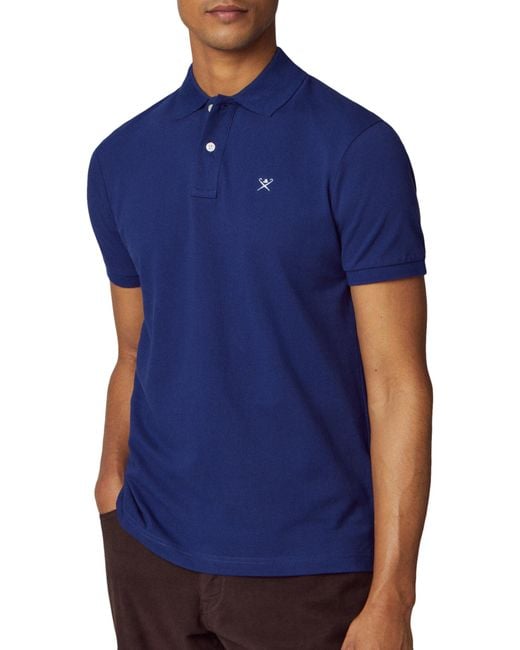 Hackett Hackett Poloshirt Slim Fit Logo in Blue für Herren