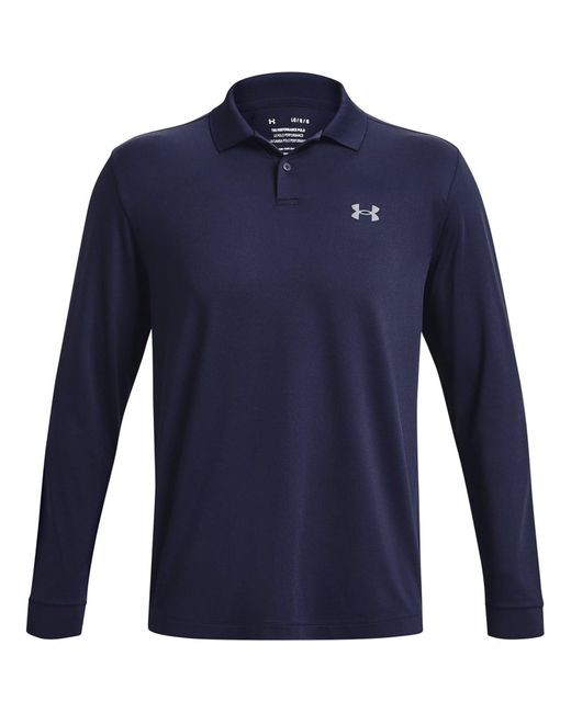 Under Armour Blue S Perf Long Sleeve Polo Shirt Midnight Navy Xl for men