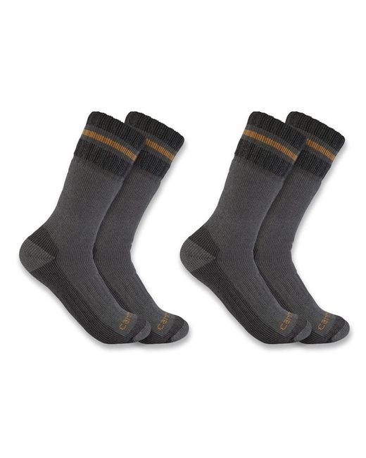 Carhartt Black Heavyweight Synthetic-wool Blend Boot Sock 2 Pack for men