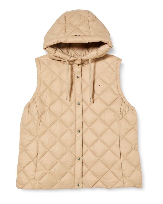 Chaleco Acolchado para Mujer Classic Down Quilted Vest Tommy Hilfiger de color Natural