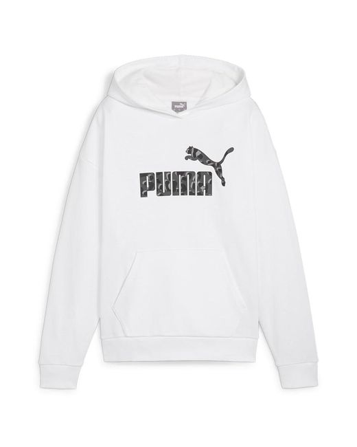 PUMA Womens Essential Animal Hoodie Casual Outerwear Casual Hoodie - White, White, Medium