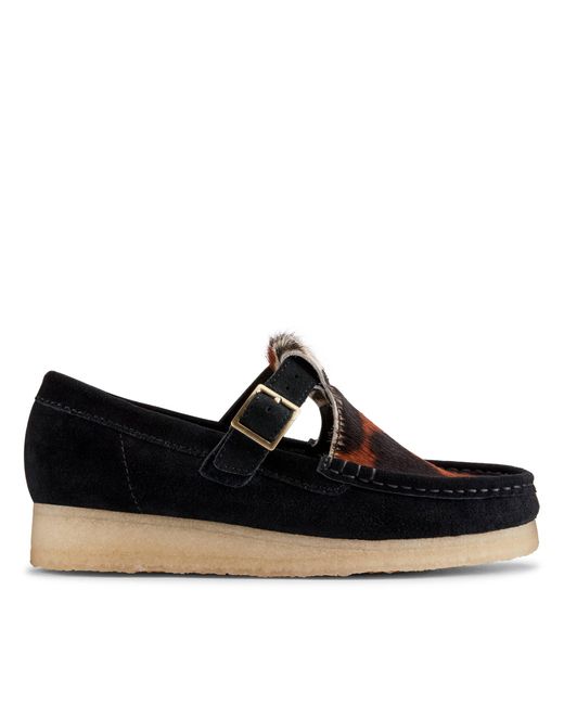 Clarks s Wallabee T Bar Oxford Boot in Black Lyst UK