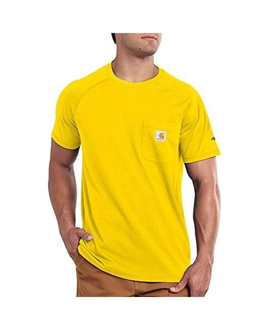 Carhartt Yellow Force Cotton Delmont Short Sleeve T-shirt (regular And Big & Tall Sizes) for men