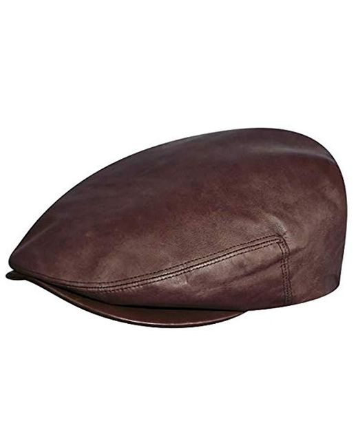 Kangol Brown Heritage Collection Luxurious Italian Leather Cap for men