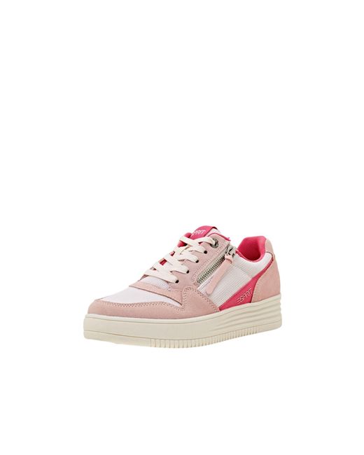 Esprit Pink Sneakers aus Veloursleder und Mesh