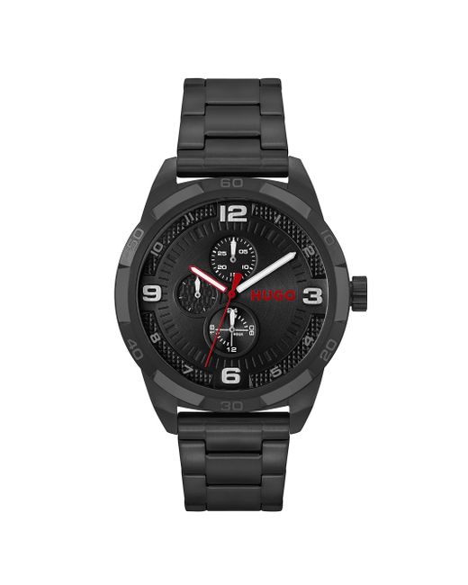 HUGO Analogue Multifunction Quartz Watch For Men With Black Stainless Steel Bracelet - 1530279 for men