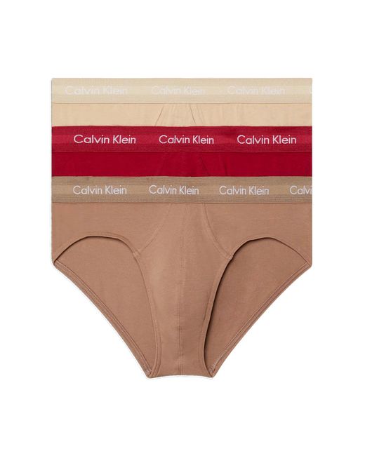 Calvin Klein Pink Hip Briefs Stretch Cotton Pack Of 3 for men