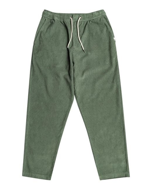 Quiksilver Green Elasticated Corduroy Trousers For - Elasticated Corduroy Trousers - - Xs for men