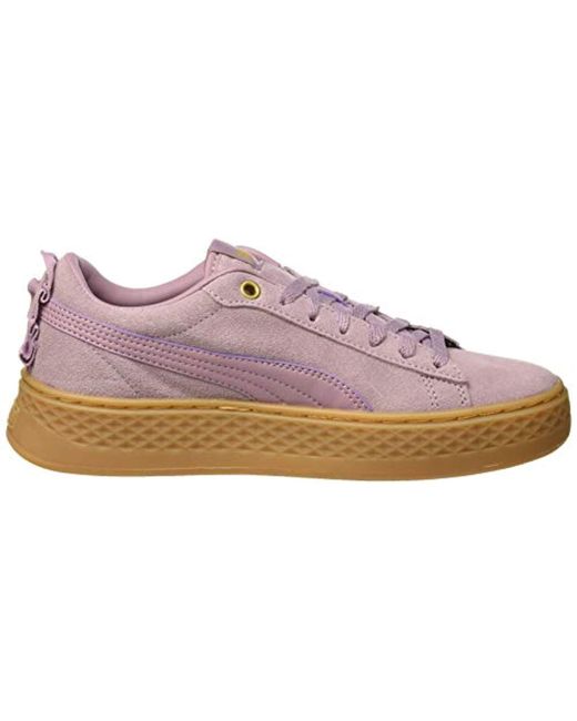 PUMA Smash Platform Frill Low top Sneakers in Purple Lyst PUMA Smash Platform Frill Low top Sneakers in Purple Lyst