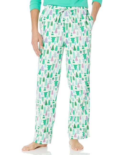 Pantalón para dormir de franela Amazon Essentials de color Green
