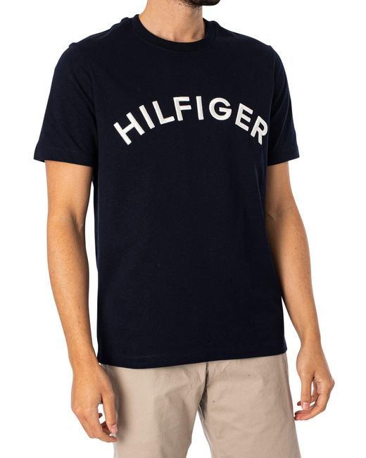 T-shirt bombé pour homme Bleu Tommy Hilfiger pour homme en coloris Black