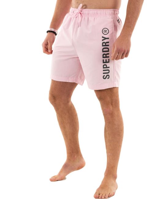 Superdry Code CORE Sport 17 INCH Swim Badehose, in Pink für Herren