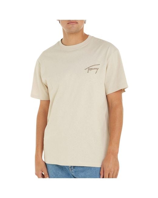 Tommy Hilfiger Natural Tjm Reg Signature Tee Ext Dm0dm17994 S/s T-shirt for men