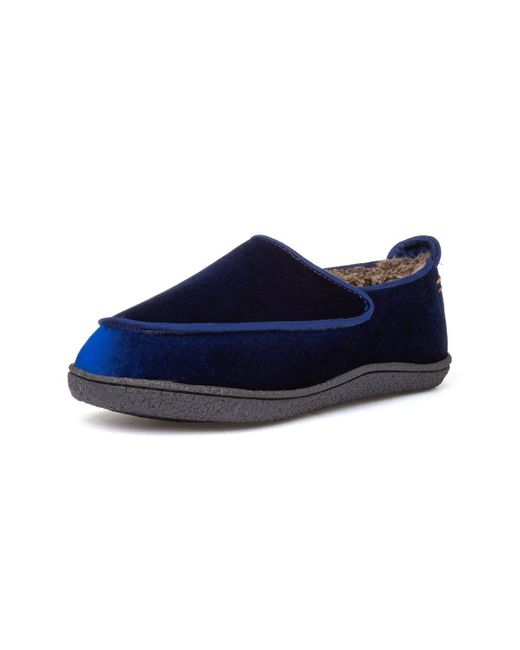 Clarks Blue Home Charm Textile Slippers In Navy Standard Fit Size 8