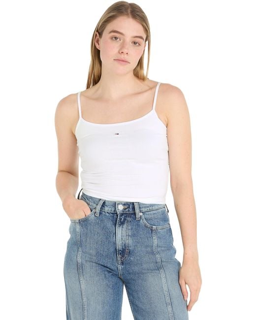 Top Donna Cropped di Tommy Hilfiger in Blue