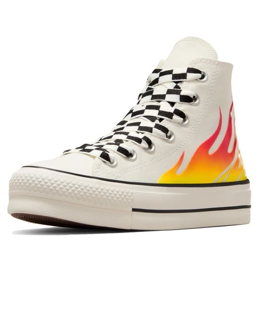 Chuck Taylor All Star Flames Sneaker Bianco Da Donna A07892C Converse en coloris Natural