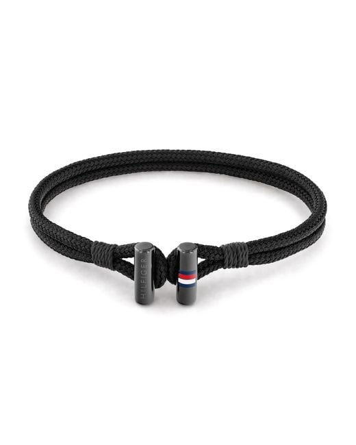 Tommy Hilfiger Sieraden Nylon Armband - 2790336, Eén Maat, Roestvrij Staal, Geen Edelsteen in het Black voor heren