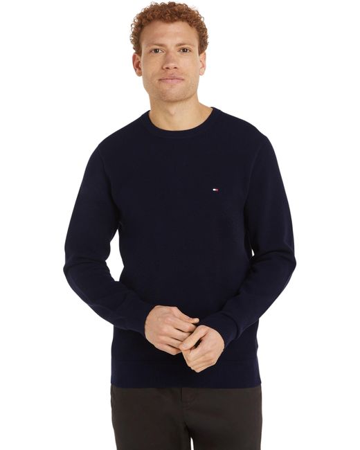 Tommy Hilfiger Trui Met Ronde Hals Voor in het Blue voor heren