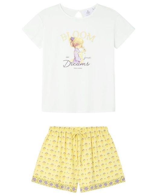 Short Pyjama MULTILICENSE Nostalgia Holly Hobbie Pijamas Women'secret de color Yellow