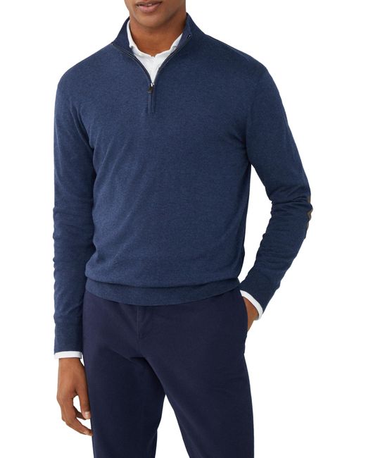 Hackett Hackett Cotton Cashmere Half Zip Sweater M in Blue für Herren