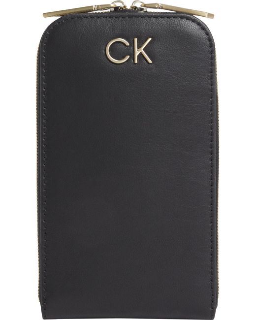 Calvin Klein Black Re-lock Phone Crossbody Tech Accessory