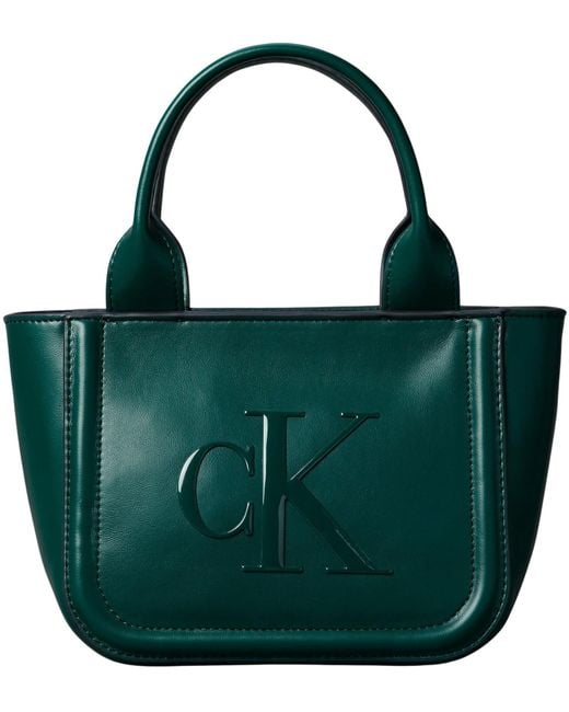 Cabas Sac Bold Small With Strap avec Logo Calvin Klein en coloris Green