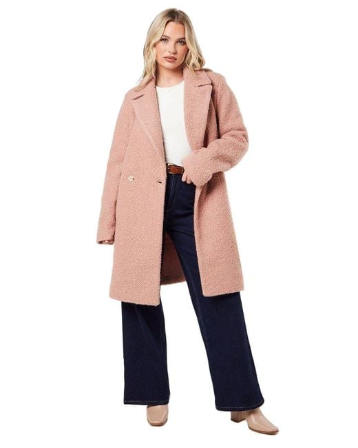 Dorothy Perkins Blue Tall Teddy Boyfriend Coat
