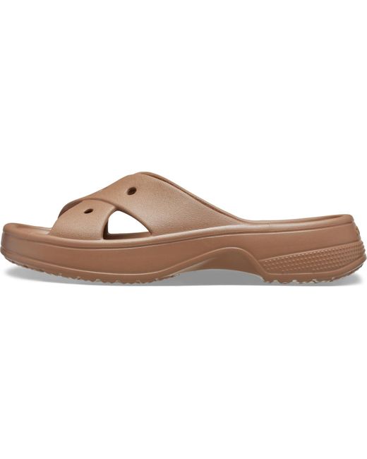 CROCSTM Brown Cross Strap Sandals