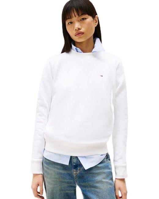 Tjw Reg S Flag Crew Dw0Dw19959 di Tommy Hilfiger in White