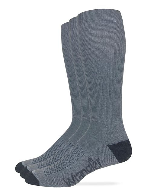 Wrangler Gray S Ultra Dri Sorbtek Seamless Toe Tall Boot Socks 3 Pair Pack for men