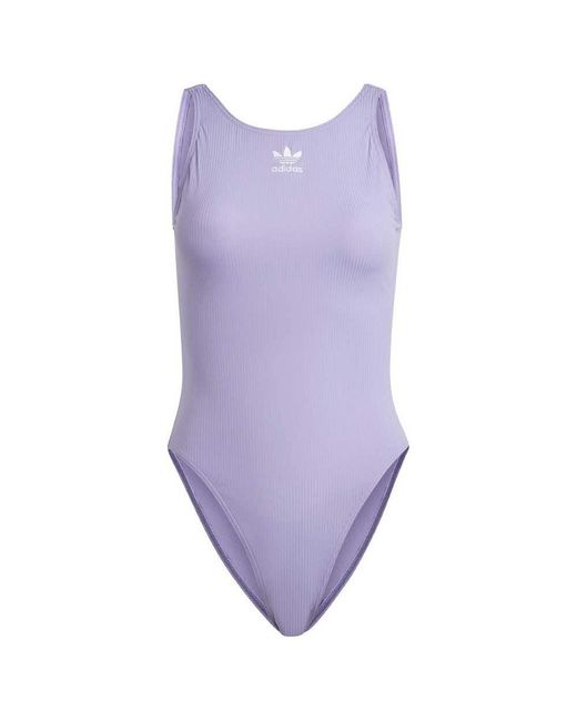 Adidas Purple ADICOL Rib Suit Swimsuit