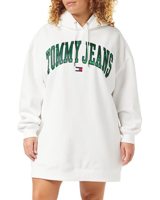 Tommy Hilfiger Gray Tjw Collegiate Logo Hoodie Dress Sweater