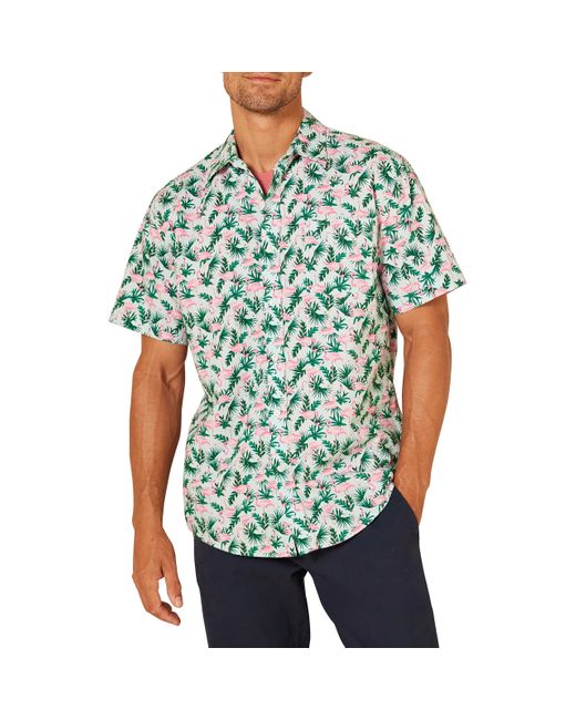 Amazon Essentials Kurzärmeliges Hemd mit Aufdruck in Green für Herren