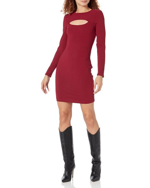 Guess Red Essential Long Sleeve Lana Dress