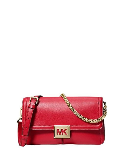 Michael Kors Red Sonia Medium Leather Shoulder Bag