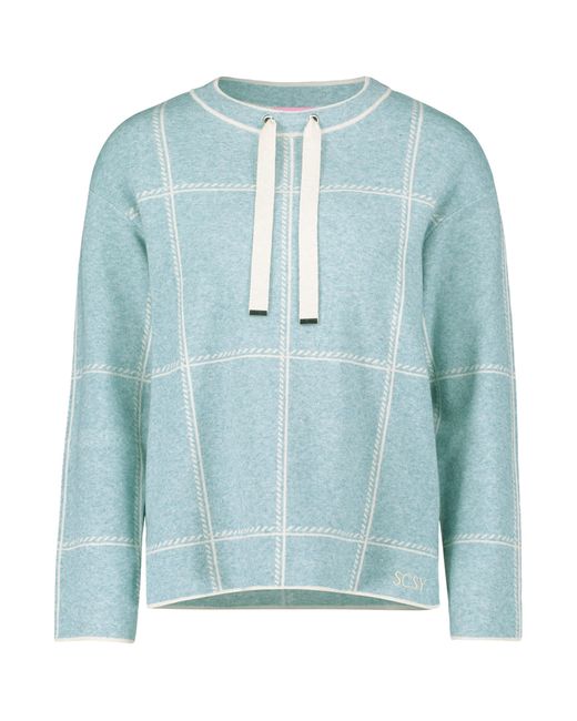 Betty Barclay Blue Strickpullover kariert Patch Mint/Beige,40