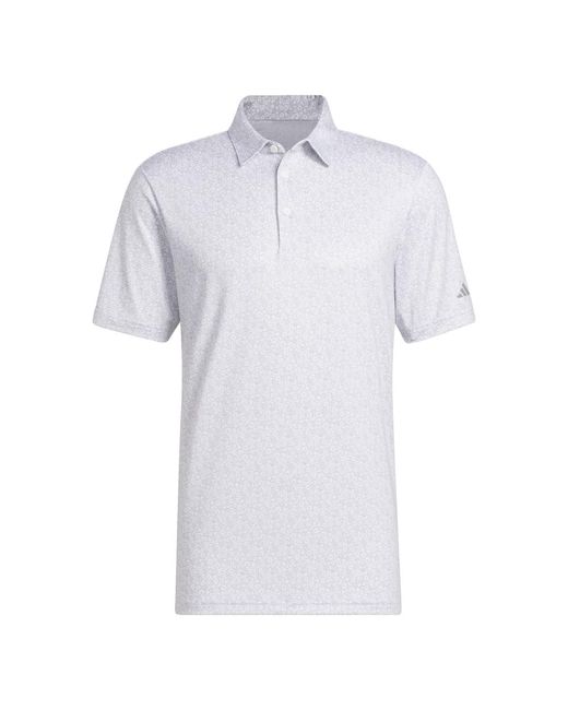 Adidas White S Ultimate365 Allover Printed Polo Shirt for men
