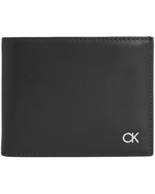 Portefeuille Metal Ck Bifold Anti-RFID Calvin Klein pour homme en coloris Black