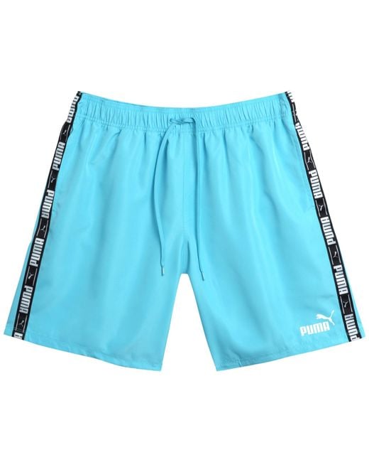 PUMA Blue Quick Dry Swimsuit Trunks With Mesh Compression Liner - 8" Inseam for men