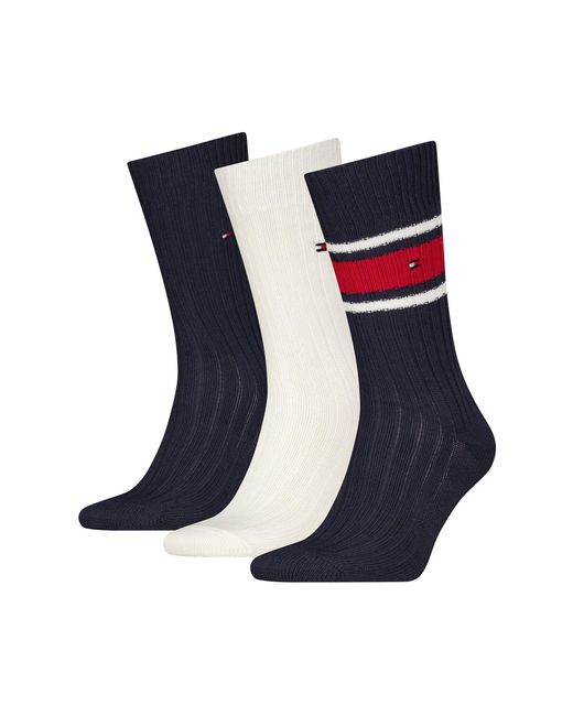 Tommy Hilfiger 3 Paar TH Giftbox 3P Gr. 39-46 Business Socken Geschenkbox in Blue für Herren