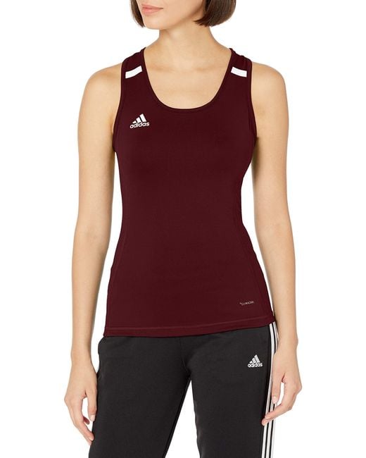 adidas Team19 Compression Tank in Maroon/White (Purple) Lyst