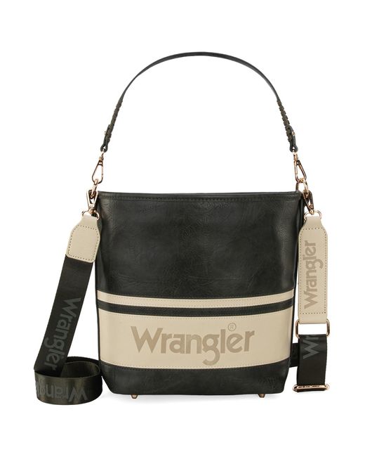 Wrangler Black Hobo Shoulder Handbag For Weave Bucket Bag