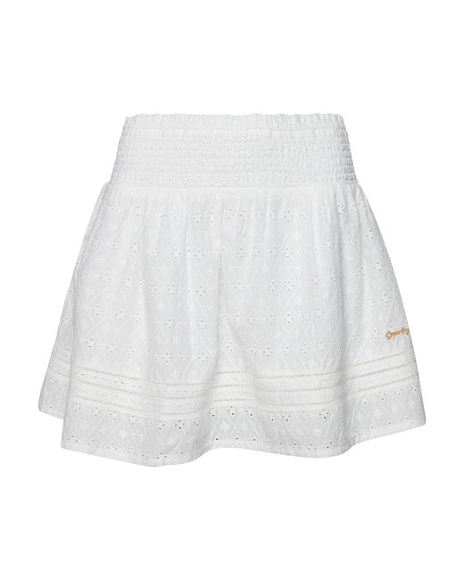 Superdry White Vintage Lace Mini Skirt Sweatshirt